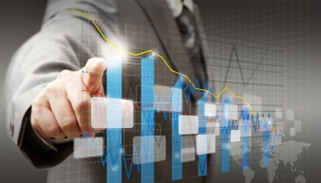 businessman hand touch virtual graph,chart, diagram